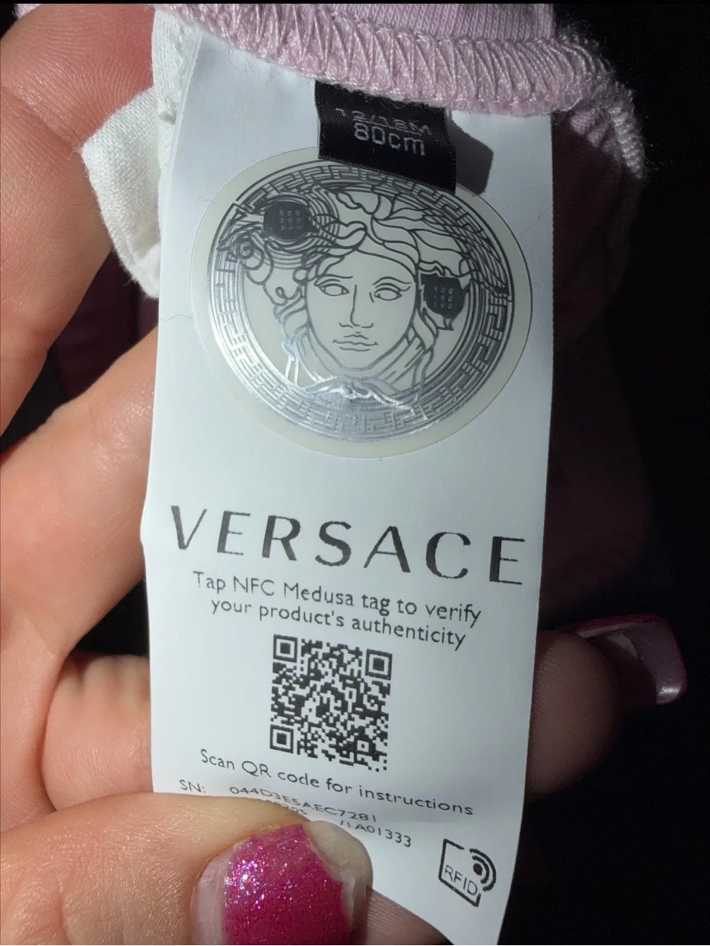 Versace Kids Pink Leggings with Gold Logo